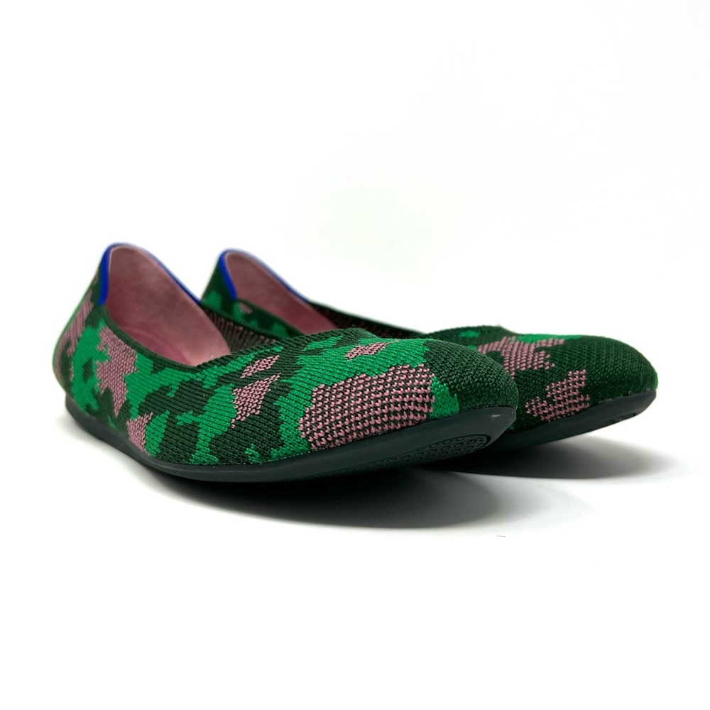 Rothy’s “The Flat” Botanicamo Green Slip On Ballet Flats Size 8